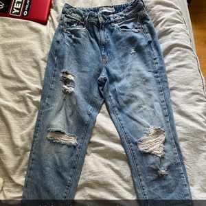 garage high waisted ripped mom jeans